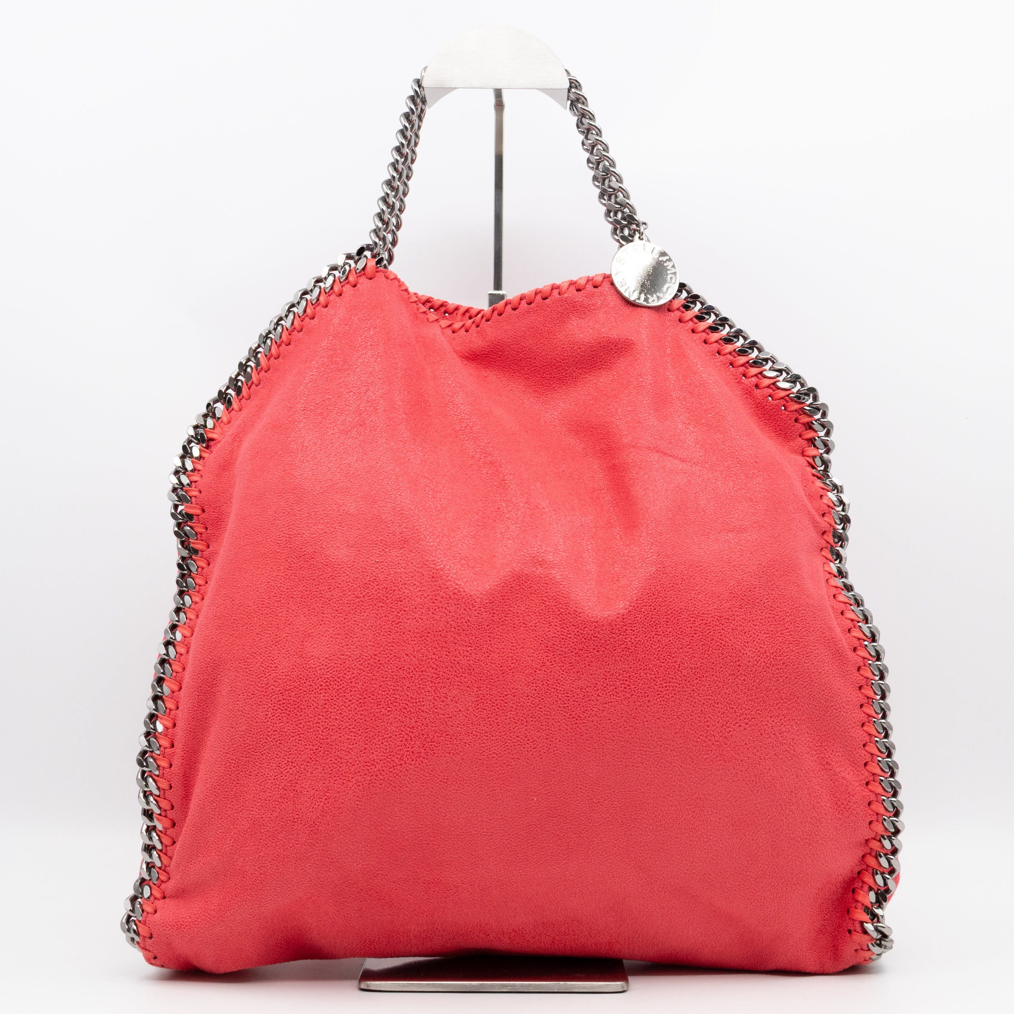 Falabella Fold Over Tote Coral Silver