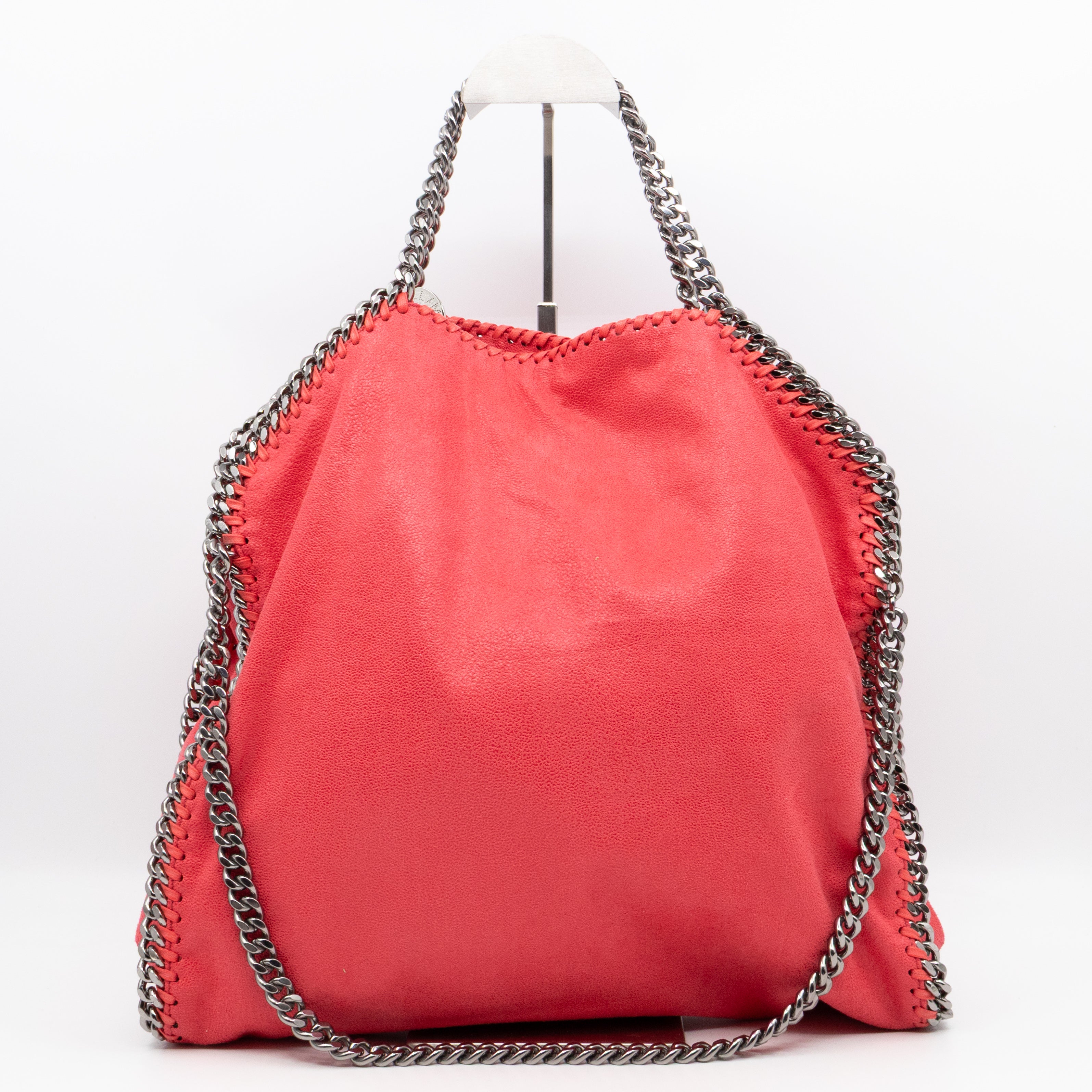 Falabella Fold Over Tote Coral Silver