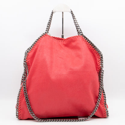 Falabella Fold Over Tote Coral Silver