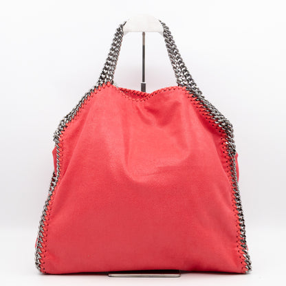 Falabella Fold Over Tote Coral Silver