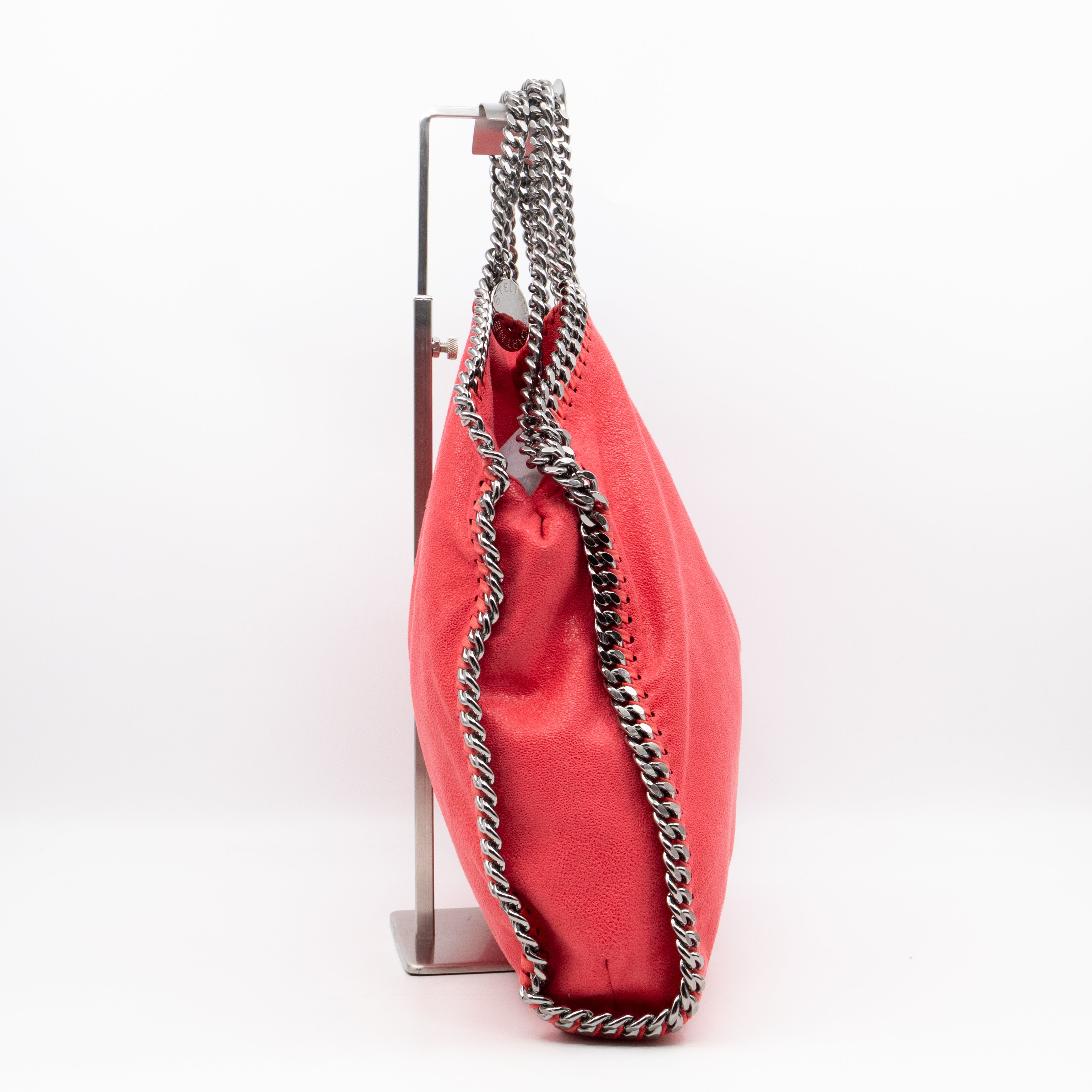 Falabella Fold Over Tote Coral Silver
