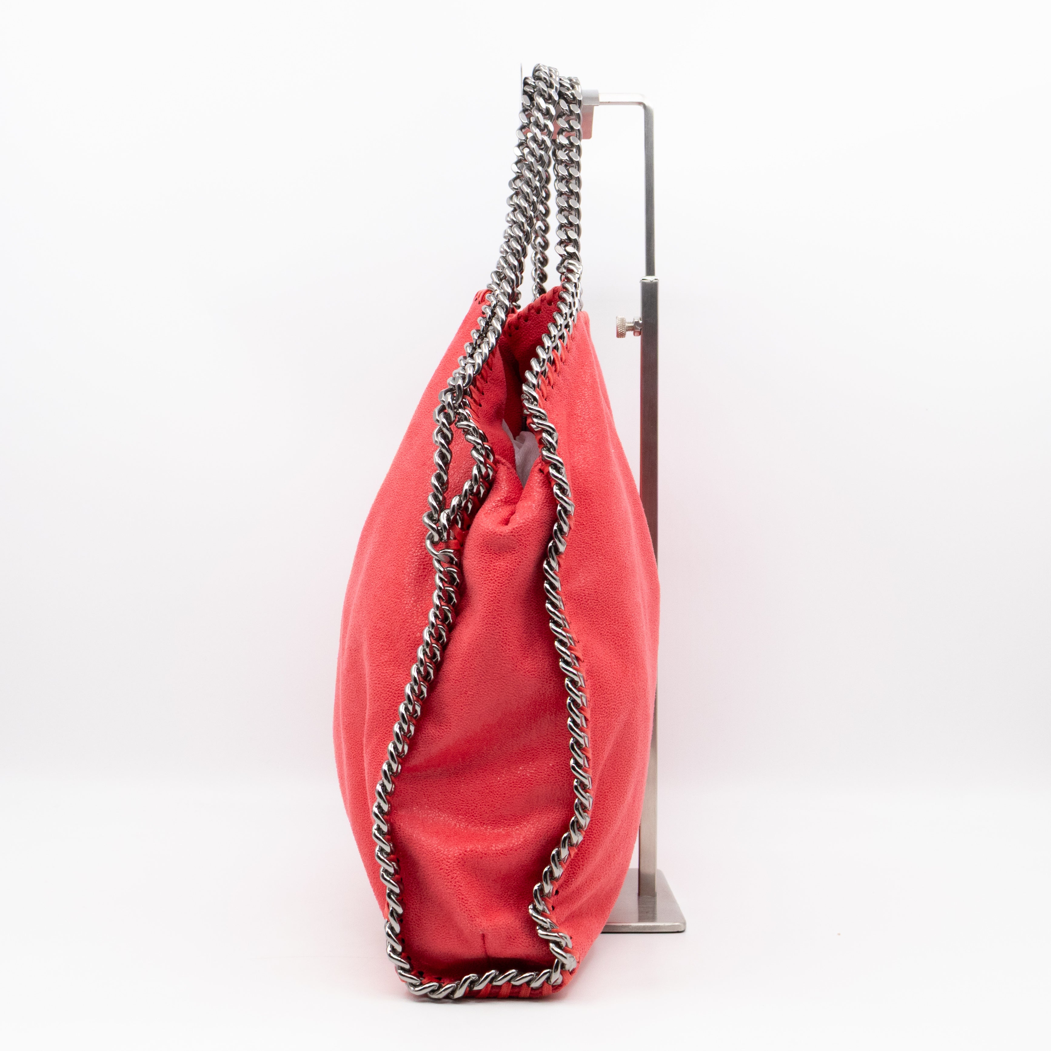 Falabella Fold Over Tote Coral Silver