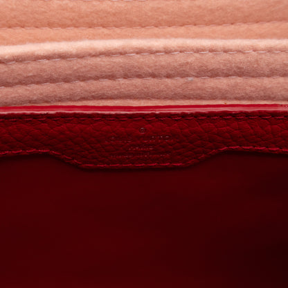 Capucines MM Red Taurillon Leather