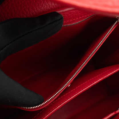 Capucines MM Red Taurillon Leather