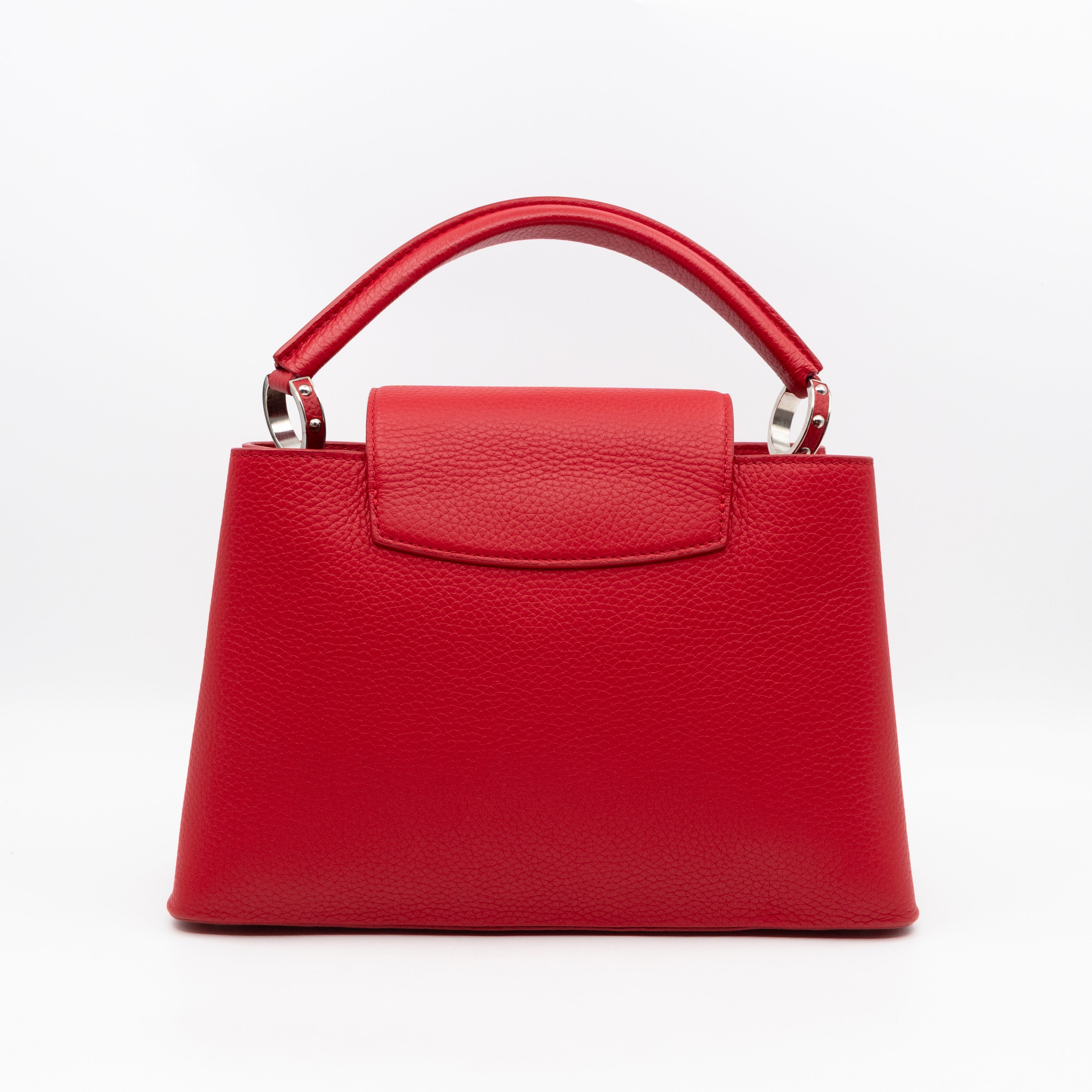 Capucines MM Red Taurillon Leather