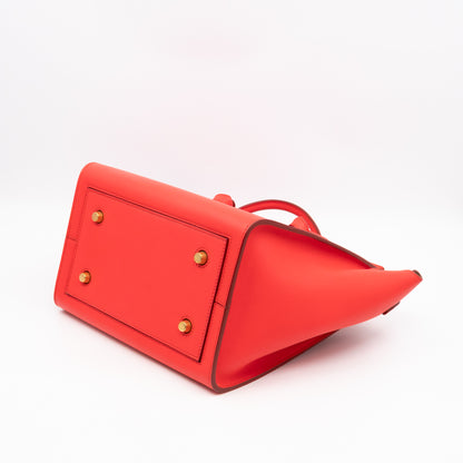 Tie Tote Bag Mini Red Leather