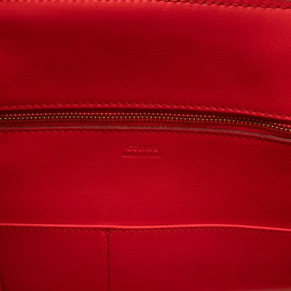 Tie Tote Bag Mini Red Leather