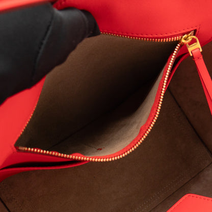 Tie Tote Bag Mini Red Leather