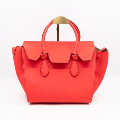 Tie Tote Bag Mini Red Leather