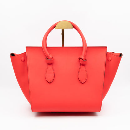 Tie Tote Bag Mini Red Leather