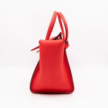 Tie Tote Bag Mini Red Leather