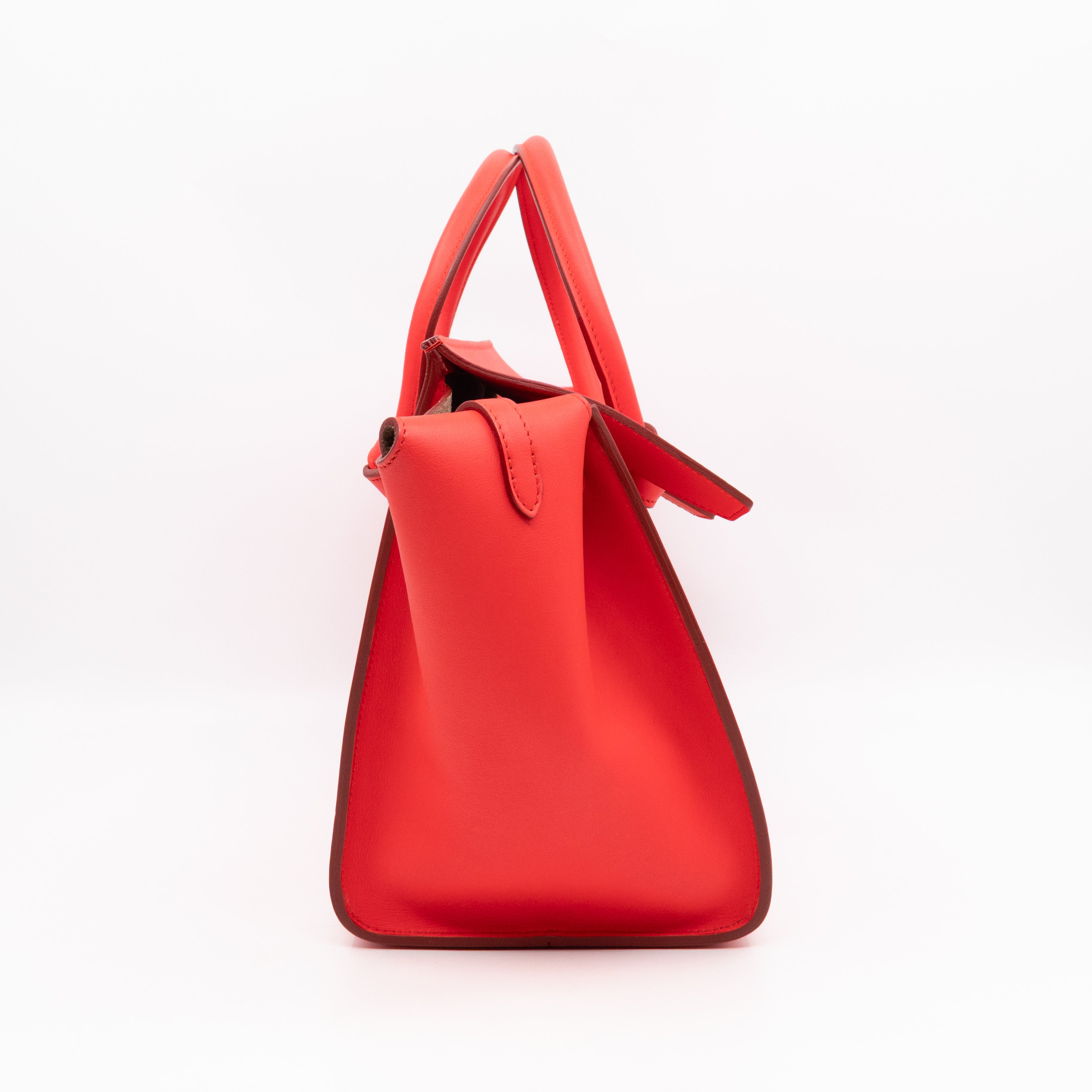 Tie Tote Bag Mini Red Leather