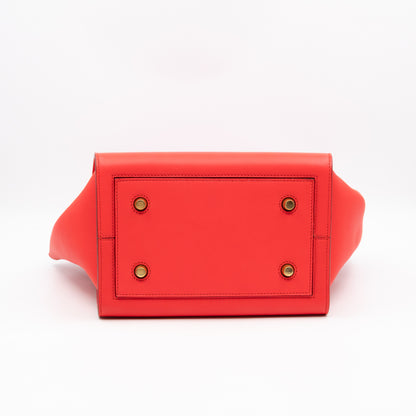 Tie Tote Bag Mini Red Leather
