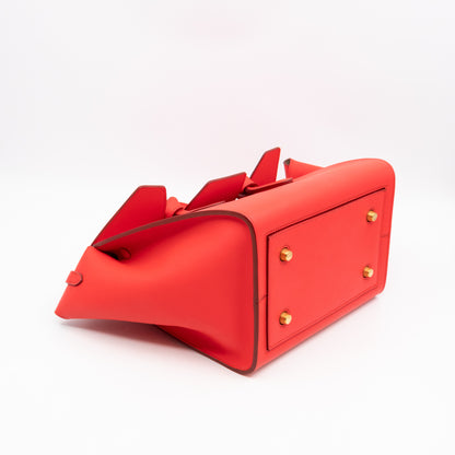 Tie Tote Bag Mini Red Leather