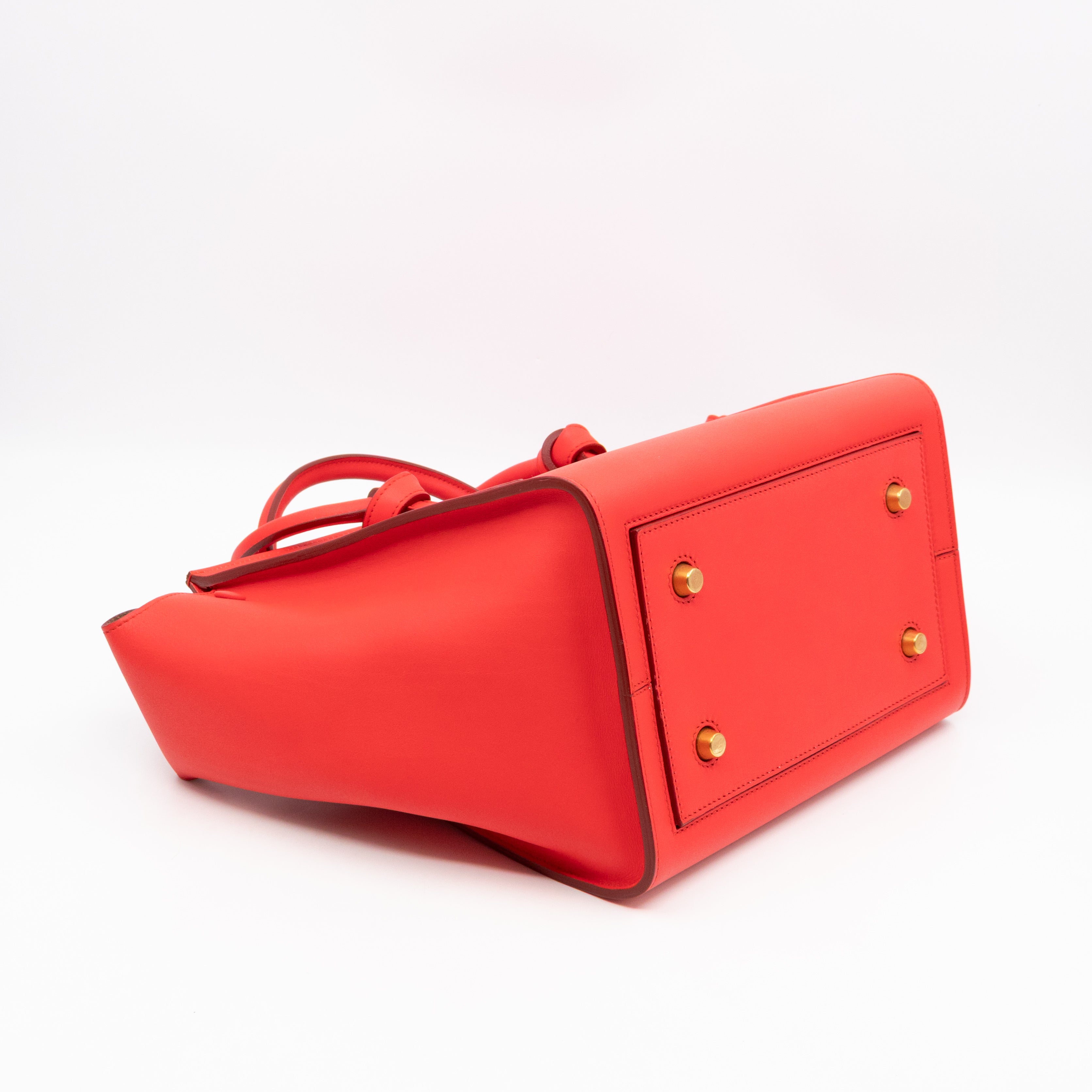 Tie Tote Bag Mini Red Leather