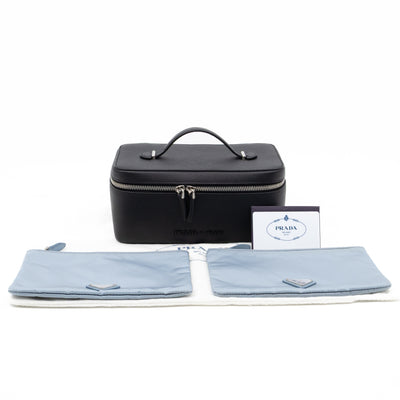 Vanity Case Black Saffiano Leather