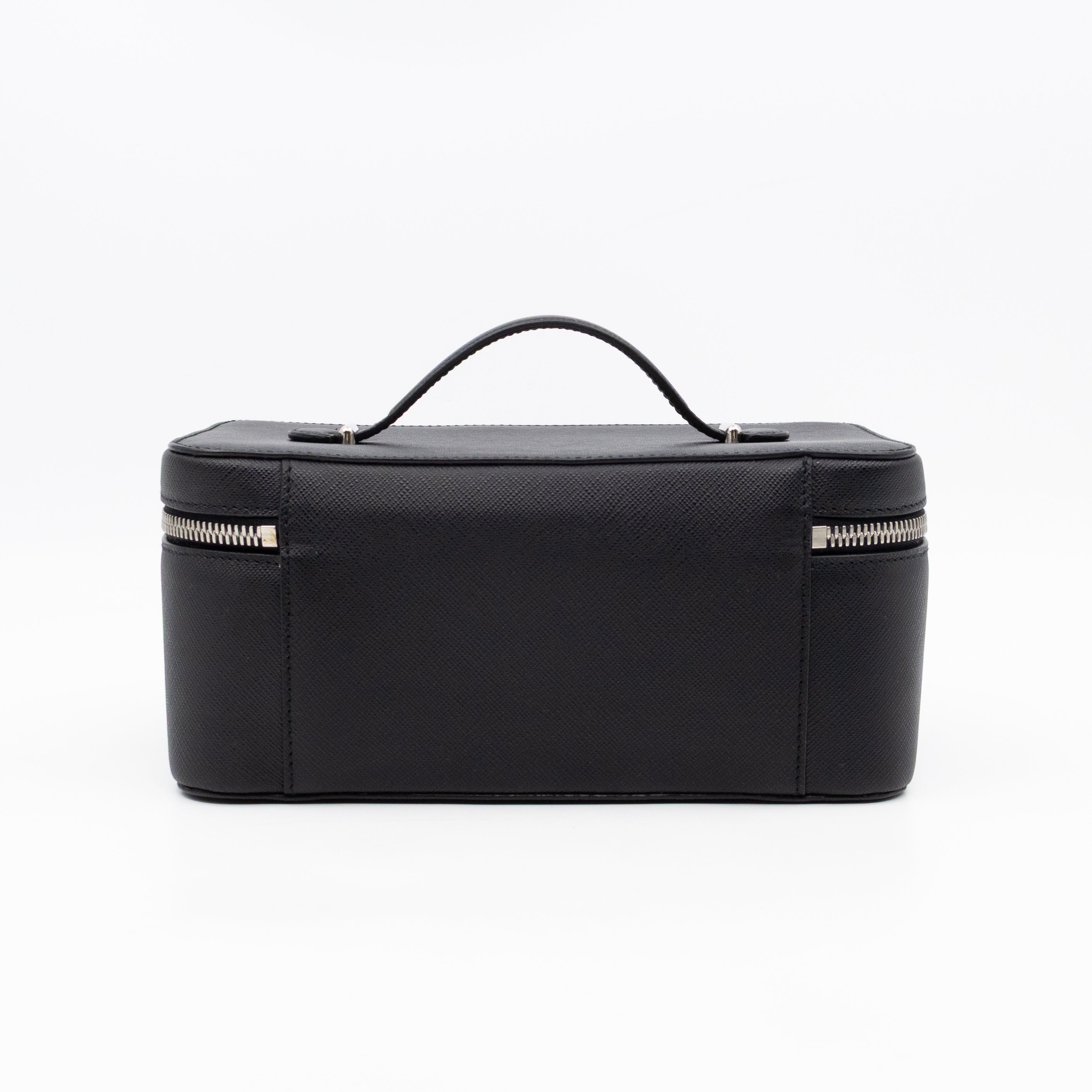 Vanity Case Black Saffiano Leather