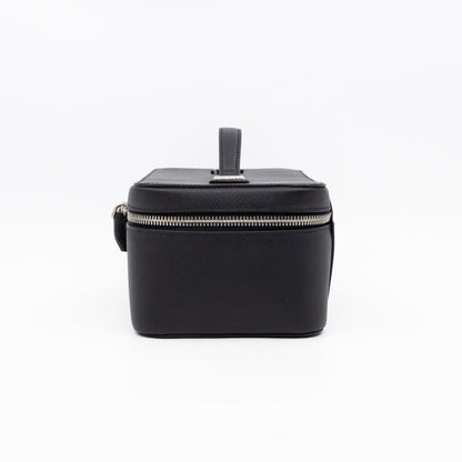 Vanity Case Black Saffiano Leather