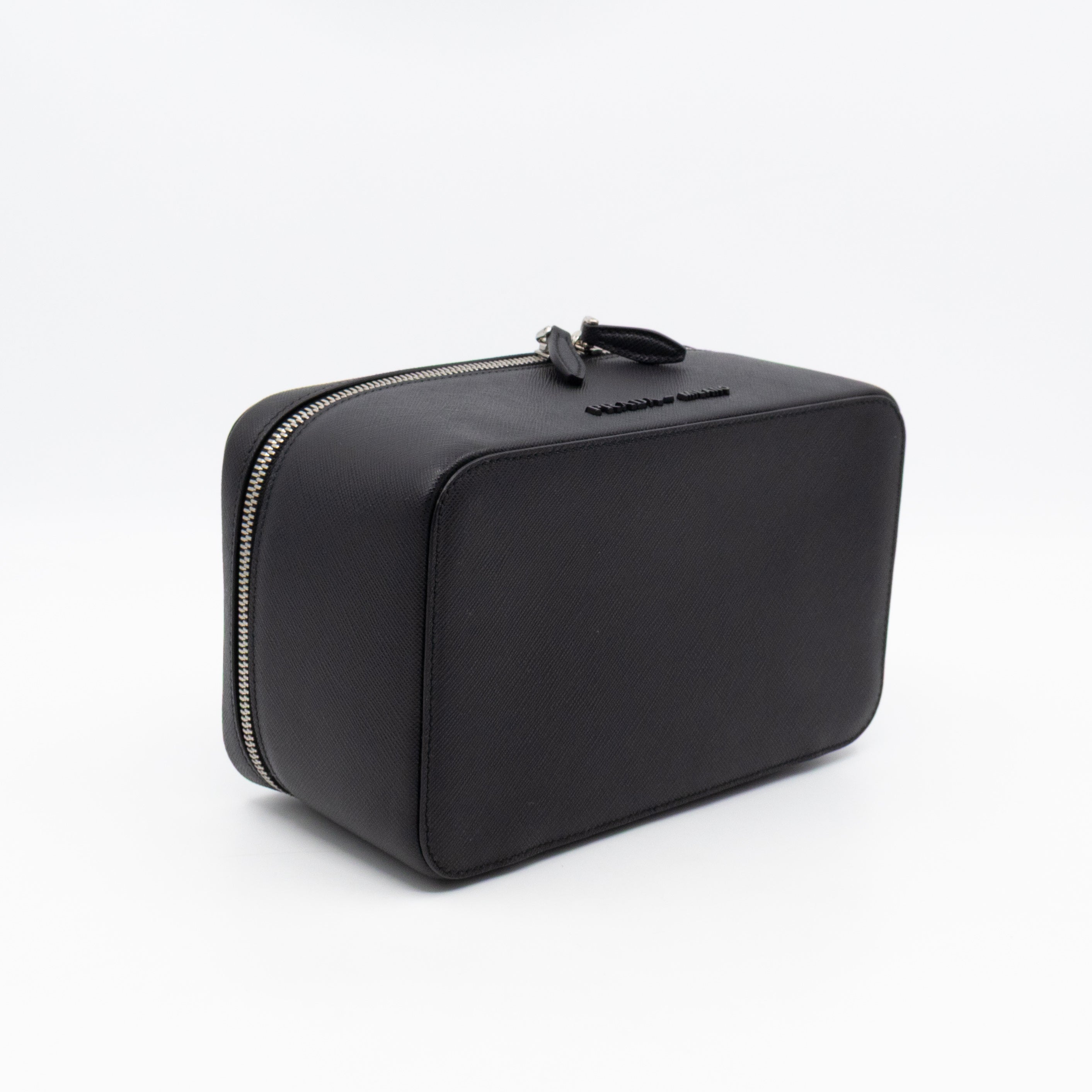 Vanity Case Black Saffiano Leather