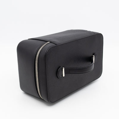 Vanity Case Black Saffiano Leather