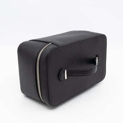Vanity Case Black Saffiano Leather
