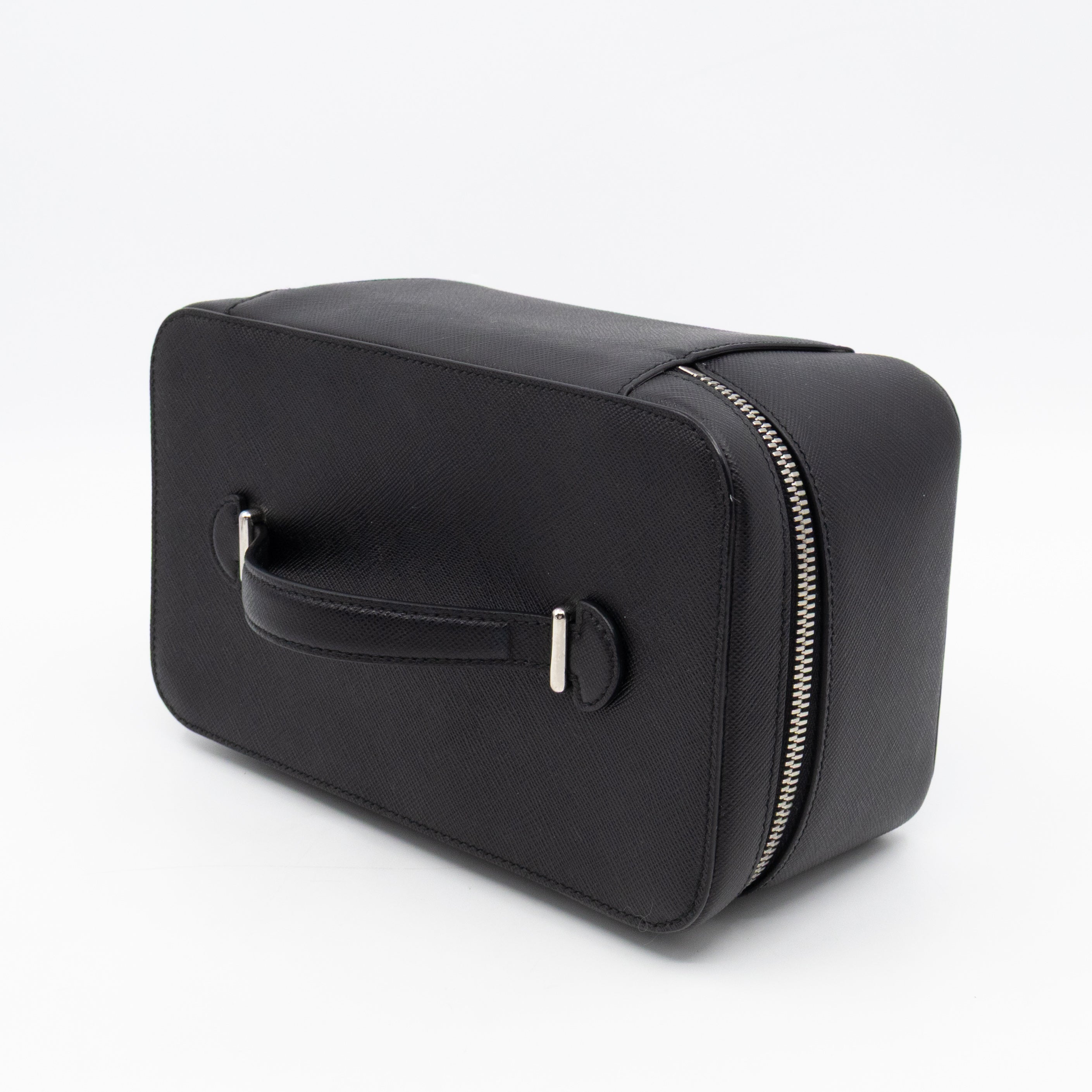 Vanity Case Black Saffiano Leather