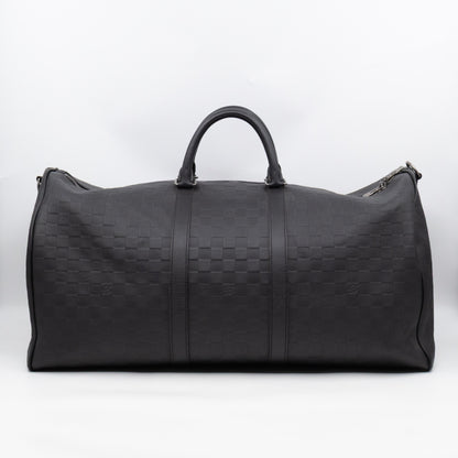 Keepall 55 Bandouliere Onyx Damier Infini Leather