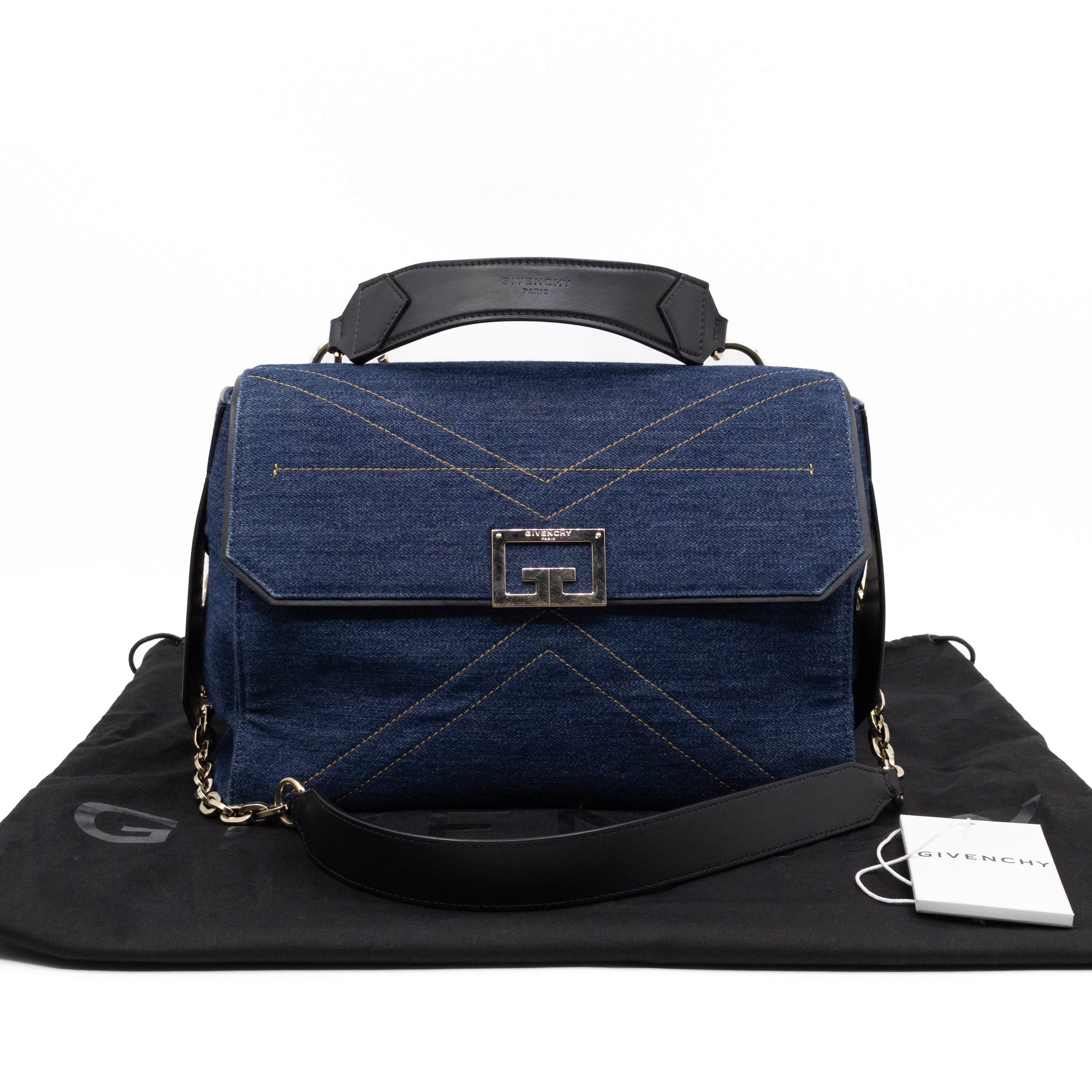 ID Medium Blue Denim Black Leather