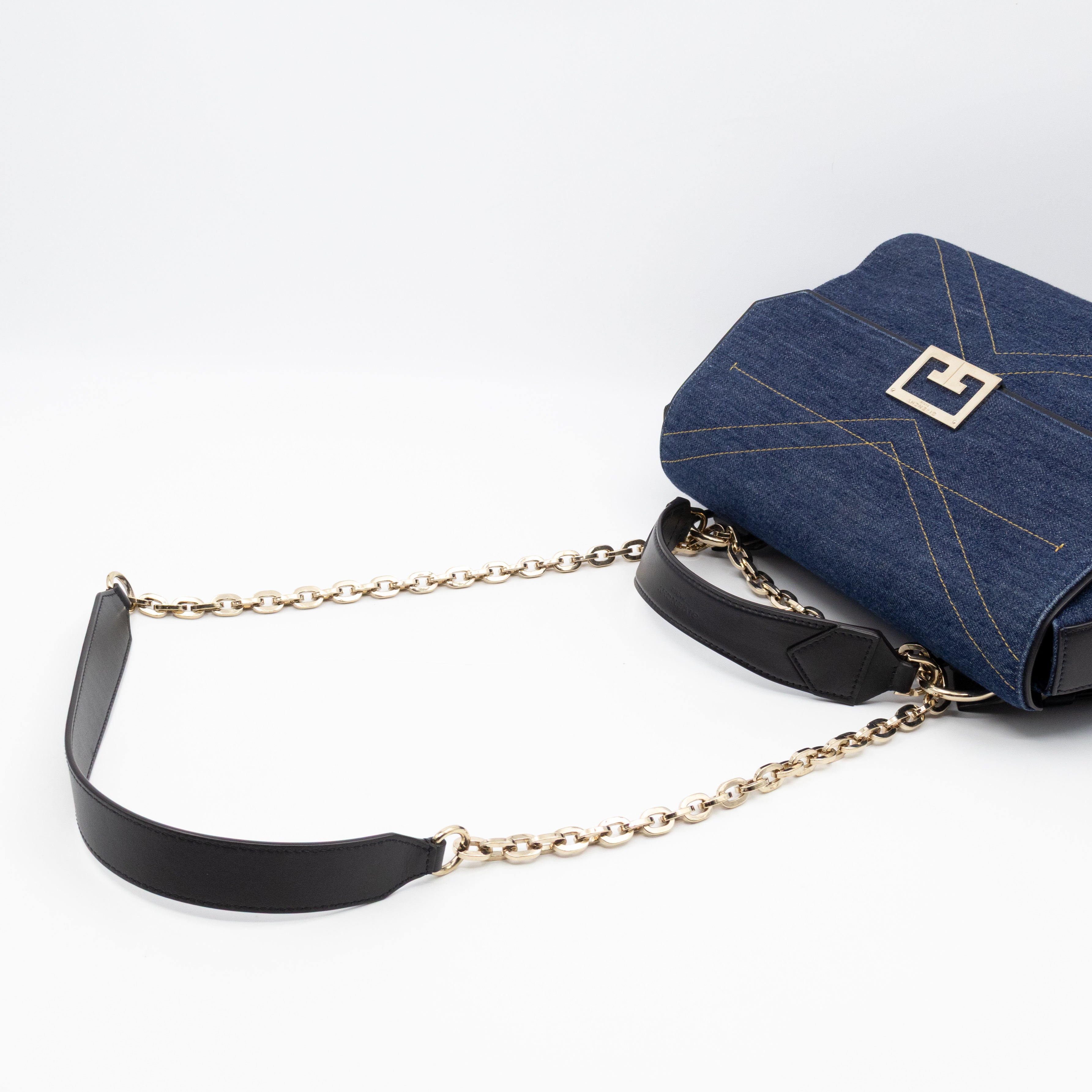 ID Medium Blue Denim Black Leather
