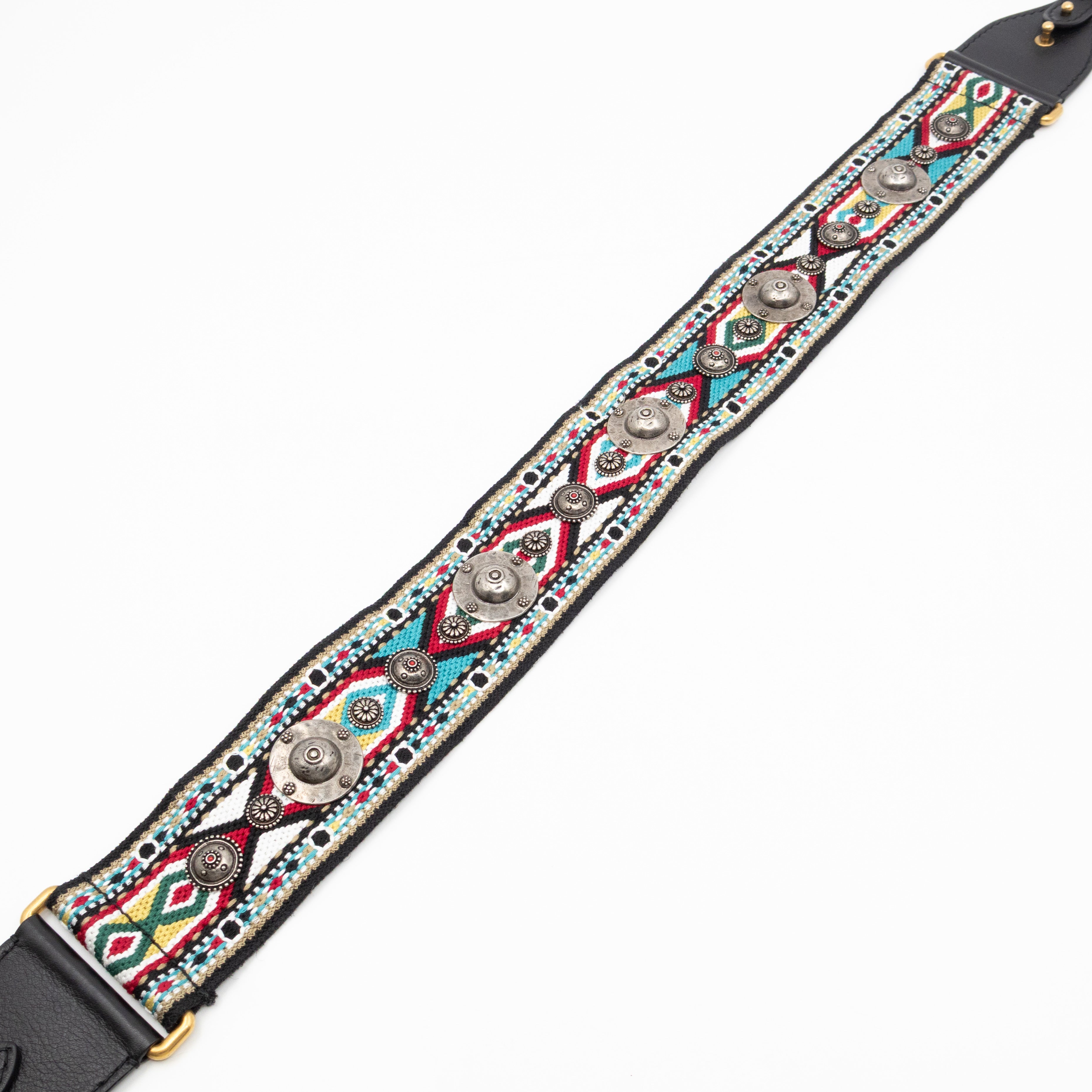 Embellished Bag Strap in Blue Multicolor Cotton