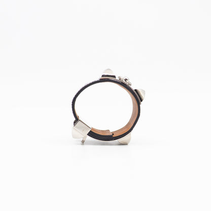 Collier de Chien Bracelet Silver & Purple Alligator Leather