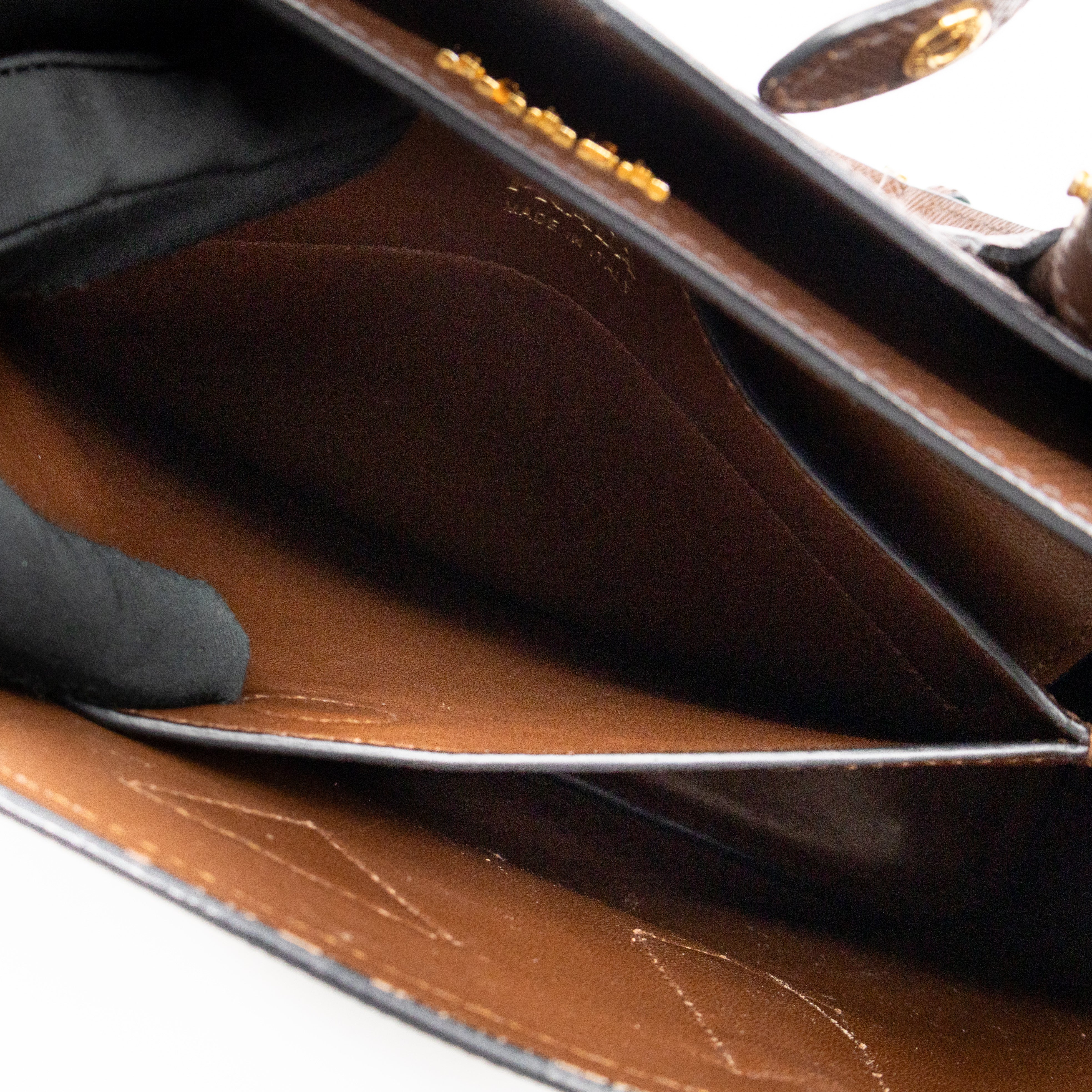 Double Bag Large Brown Saffiano Leather