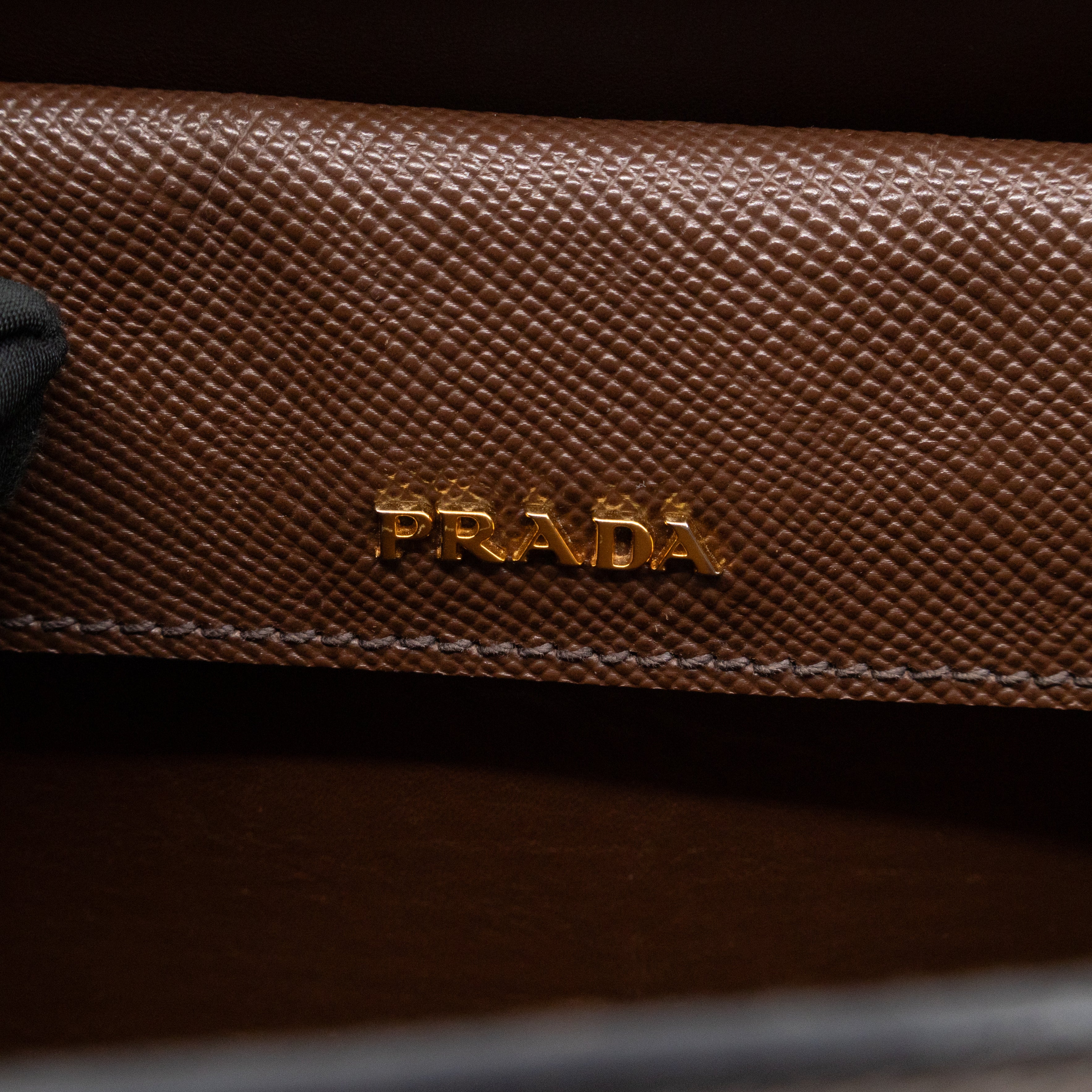 Double Bag Large Brown Saffiano Leather