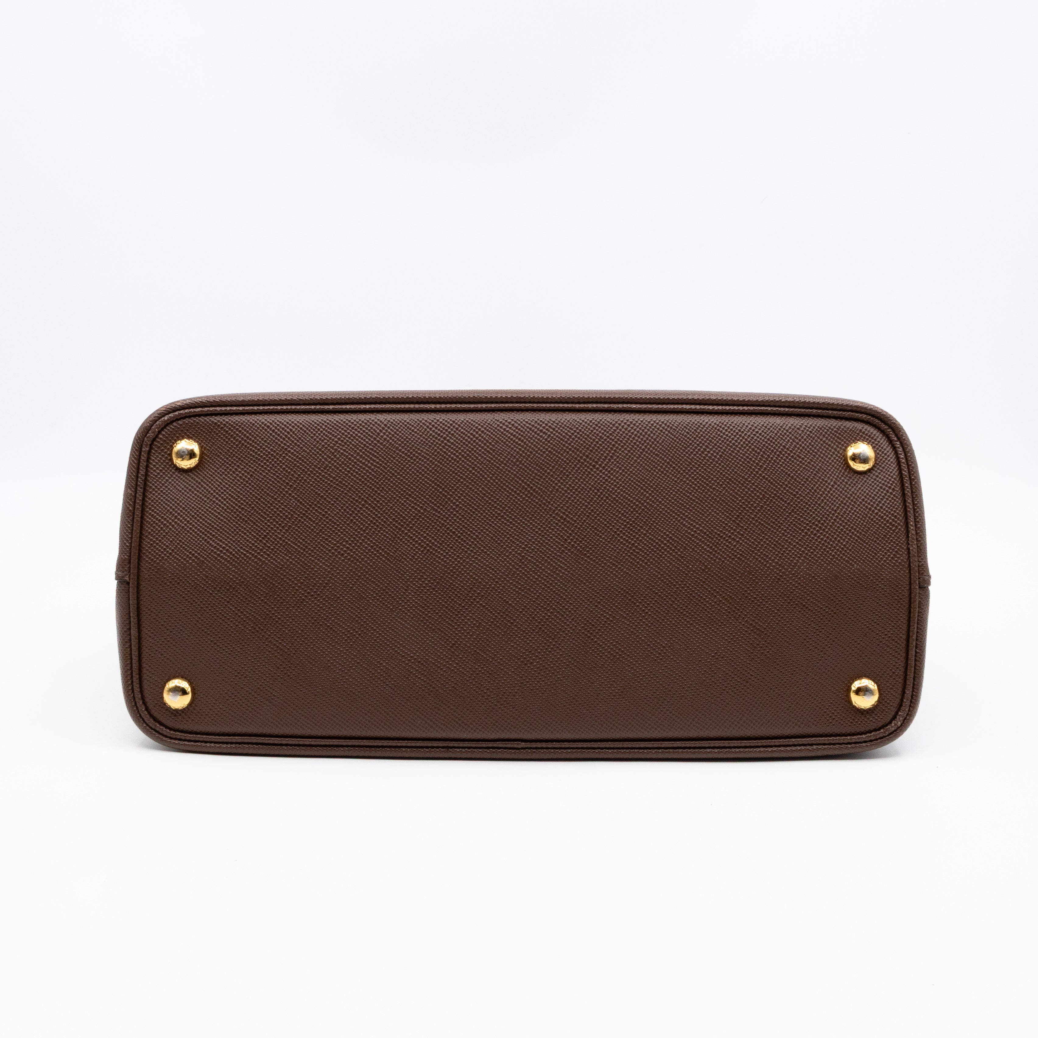 Double Bag Large Brown Saffiano Leather