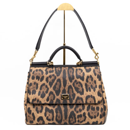 Sicily Large Leopard Dauphine Leather