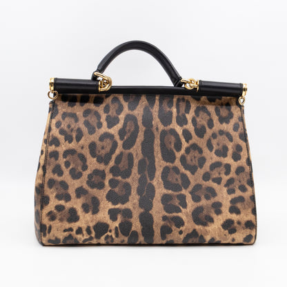 Sicily Large Leopard Dauphine Leather
