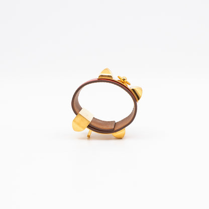 Collier de Chien Bracelet Gold & Red Leather