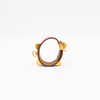 Collier de Chien Bracelet Gold & Red Leather