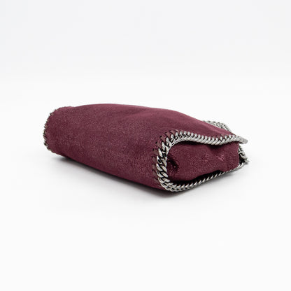 Falabella Fold Over Tote Tiny Metallic Burgundy