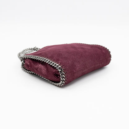 Falabella Fold Over Tote Tiny Metallic Burgundy