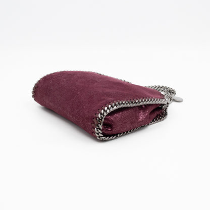 Falabella Fold Over Tote Tiny Metallic Burgundy