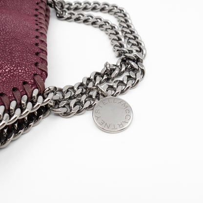 Falabella Fold Over Tote Tiny Metallic Burgundy