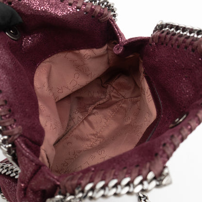 Falabella Fold Over Tote Tiny Metallic Burgundy