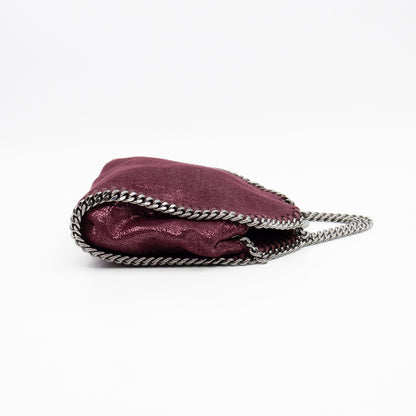 Falabella Fold Over Tote Tiny Metallic Burgundy