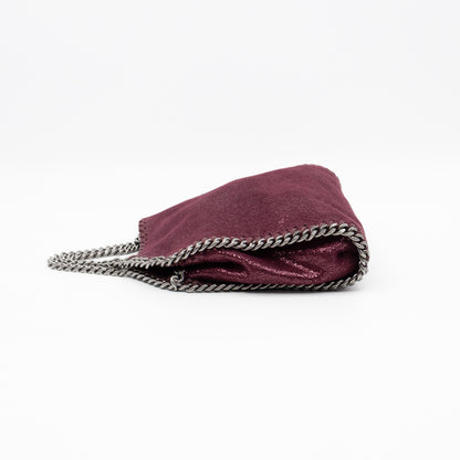 Falabella Fold Over Tote Tiny Metallic Burgundy