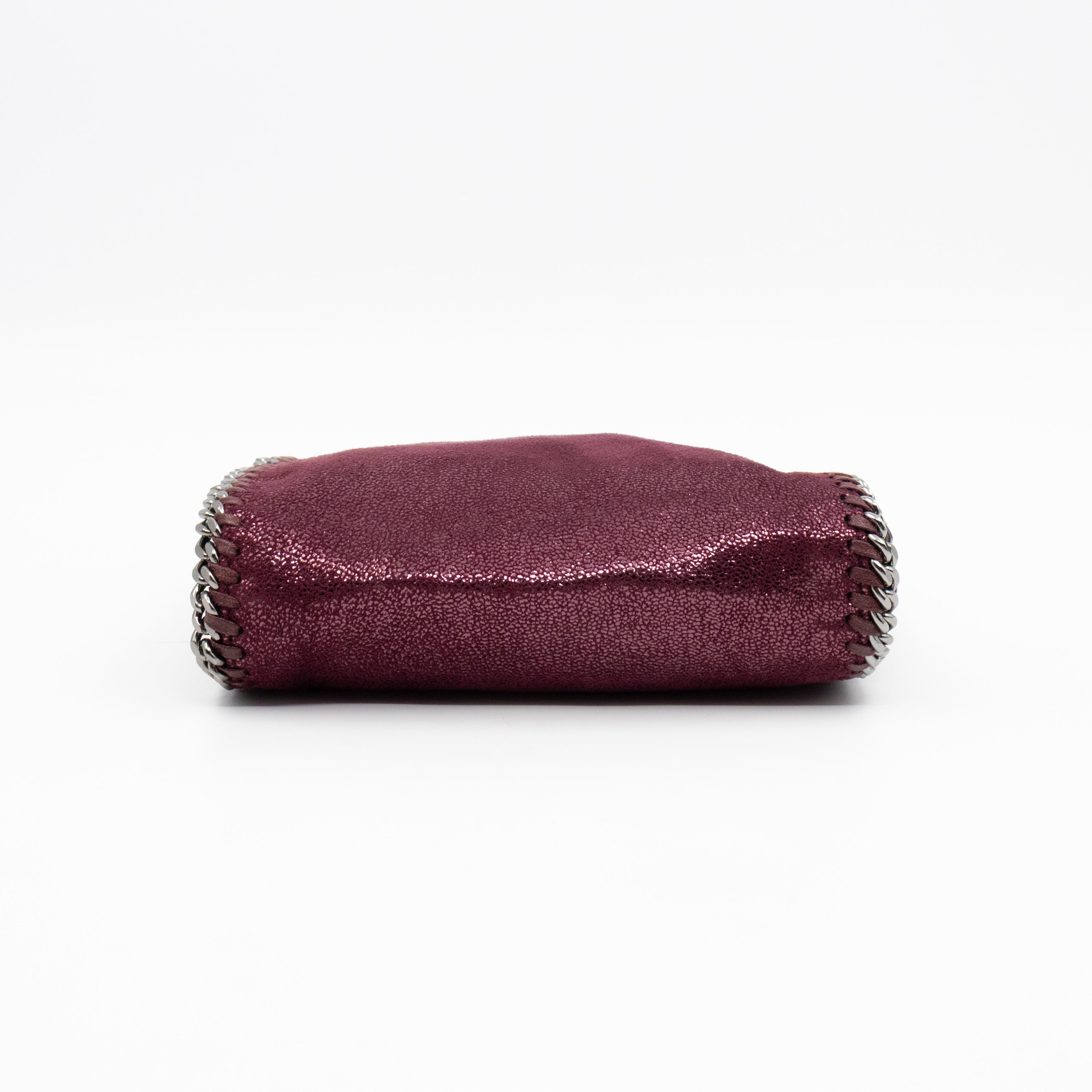 Falabella Fold Over Tote Tiny Metallic Burgundy