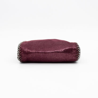 Falabella Fold Over Tote Tiny Metallic Burgundy