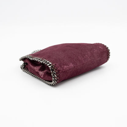 Falabella Fold Over Tote Tiny Metallic Burgundy
