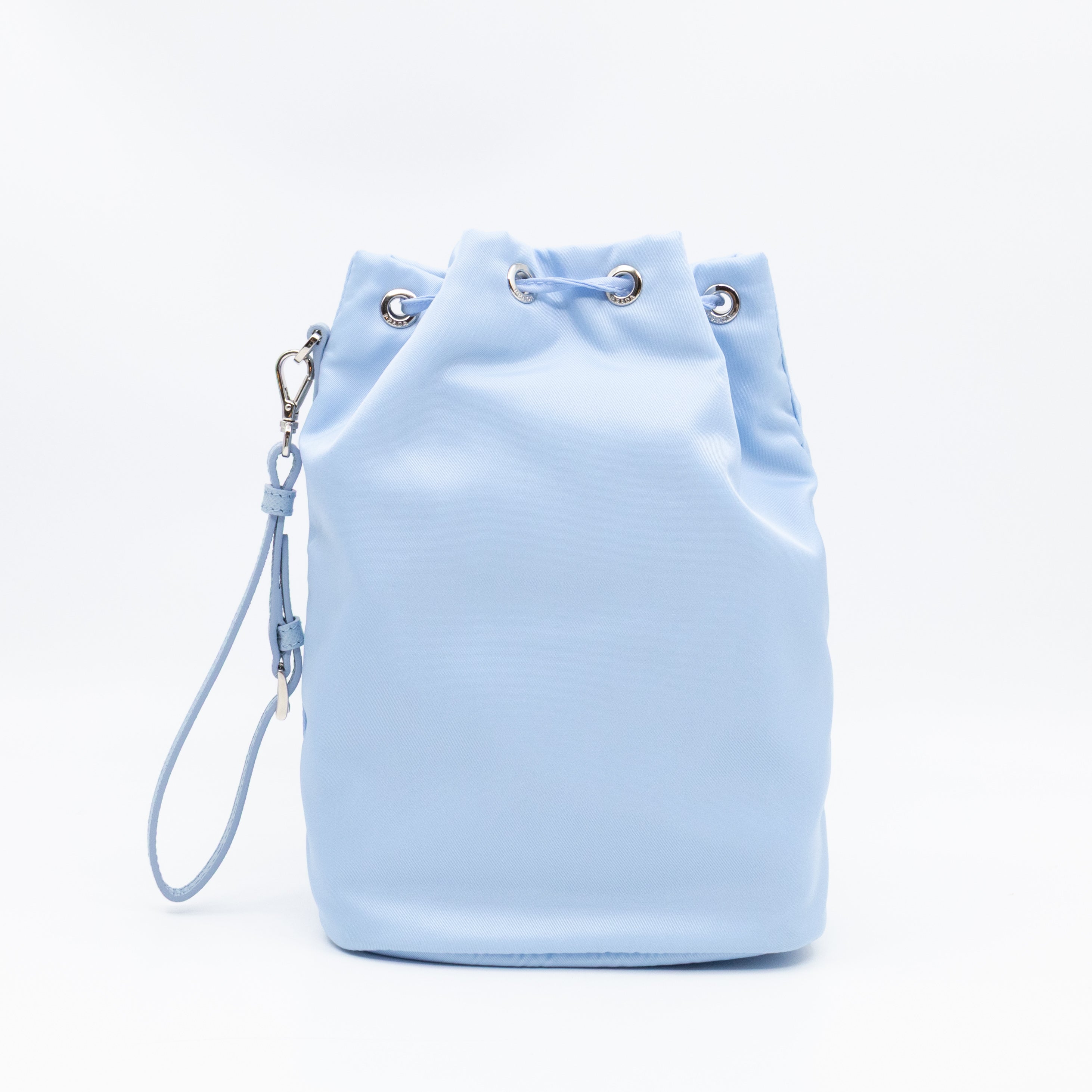 Re-Nylon Mini Pouch Light Blue Fabric