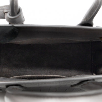 Sac de Jour Nano Grey Croc Embossed Leather